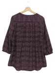 Vorschaubild 2 von Damen Hemdbluse Gr. 40/L Lila Grafisch Klassisch Elegant Polyester