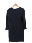Vorschaubild 2 von Etuikleid Damen Gr. 38 Schwarz Viskose Polyamid Elasthan Uni Midikleid