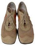 Vorschaubild 2 von Damen Schnürschuhe Gr. 38 Beige Leder Casual Vintage Halbschuhe