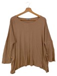 Vorschaubild 1 von Damen Langarmshirt Gr. 38/M Braun Casual Oversized Viskose