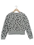 Vorschaubild 1 von Damen Sweatshirt Grau Sterne Gr. 40/L Langarm Streetwear Vintage