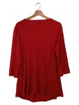 Vorschaubild 2 von Langarmshirt Damen Gr. 40/L Rot Viskose Elasthan Uni