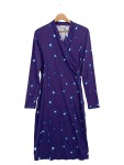 Vorschaubild 1 von Damen Freizeitkleid Wickelkleid Gr. 36/S Lila Grafisch Vintage Elegant