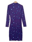 Vorschaubild 2 von Damen Freizeitkleid Wickelkleid Gr. 36/S Lila Grafisch Vintage Elegant
