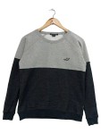 Vorschaubild 1 von Damen Pullover Grau Melierter Logo Print Baumwolle Gr. S