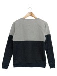 Vorschaubild 2 von Damen Pullover Grau Melierter Logo Print Baumwolle Gr. S