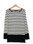 Vorschaubild 1 von Damen Pullover Gr. 36/S Gestreift Schwarz Weiß Klassisch