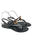 Vorschaubild 1 von MADELINE Damen Zehentrenner Gr. 38 Schwarz Elegant Vintage Sandalen Schleife