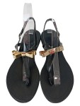 Vorschaubild 2 von MADELINE Damen Zehentrenner Gr. 38 Schwarz Elegant Vintage Sandalen Schleife