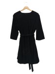 Vorschaubild 2 von & OTHER STORIES Damen festliches Samt Wickelkleid Schwarz Gr. 34/XS