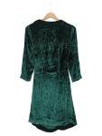 Vorschaubild 2 von & OTHER STORIES Wickelrock Damen 34/XS Grün Samt Maxirock Elegant