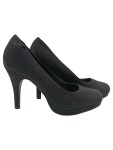 Vorschaubild 1 von Damen Plateau Pumps Gr. 38 Schwarz Elegant Klassisch 9,5cm Absatz