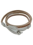 Vorschaubild 1 von Armband Damen Leder Beige Elegant Wickelarmband 89cm
