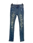 Vorschaubild 1 von Damen Jeans Straight Leg W24/L30 Blau Distressed Casual