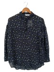 Vorschaubild 2 von Bluse Damen Gr. 34/XS Schwarz Viskose Blumenmuster Elegant Knopf