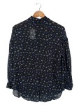 Vorschaubild 3 von Bluse Damen Gr. 34/XS Schwarz Viskose Blumenmuster Elegant Knopf