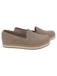 Vorschaubild 1 von Damen Slipper Gr. 36 Beige Wildleder Plateau Casual Slip-On Schuhe