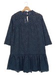 Vorschaubild 2 von Damen Spitzenkleid Grau Gr. 34/XS Elegant Vintage Rüschen
