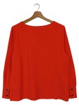 Vorschaubild 2 von Hemdbluse Damen Gr. 38/M Rot Klassisch Elegant Langarm Bluse