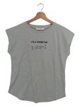 Vorschaubild 1 von Damen T-Shirt XS Grau Schriftzug Streetwear Casual