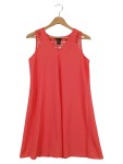 Vorschaubild 1 von Damen Freizeitkleid 34;XS Rot Casual Lochmuster Ärmellos