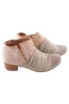 Vorschaubild 1 von Damen Stiefelette Gr. 35 Beige Elegant Vintage Modisch Lochmuster Reißverschluss