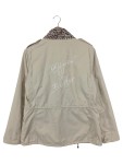 Vorschaubild 2 von Damen Leichte Jacke Gr. 40/M Beige Baumwolle Elegant Strass Schriftzug