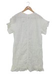 Vorschaubild 2 von Blusenkleid Damen Gr. 42/XL Weiß Lochmuster Elegant Bohemian