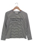 Vorschaubild 1 von Damen Pullover Gr. 36/S Grau Gestreift Casual Langarm