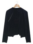 Vorschaubild 2 von Damen Strickjacke Schwarz Samt Gr. 36/S Elegant