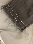 Vorschaubild 5 von Damen Jeans Straight Leg W27/36/S Schwarz Nieten Fransen Streetwear