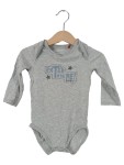 Vorschaubild 1 von Baby Body Gr. 74 Grau Langarm mit Schriftzug Sterne