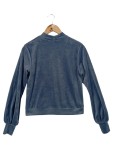 Vorschaubild 2 von HUNKEMÖLLER Damen Pullover Samt Blau Gr. 32;XS Langarm Rollkragen Casual