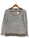 Vorschaubild 1 von Damen Pullover Gr. 36/S Grau Meliert Strickmuster Casual Langarm