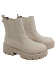 Vorschaubild 1 von Damen Stiefelette Chelsea Boots Beige Gr. 38 Plateau Modern