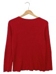 Vorschaubild 2 von Damen Pullover Rot Gr. 36/S Rippstrick Casual Basic
