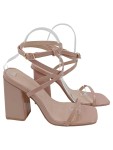 Vorschaubild 1 von Sandaletten Damen 38.5 Beige Elegant High Heels Riemchensandalen