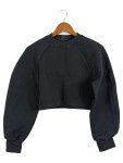 Vorschaubild 1 von Damen Sweatshirt Schwarz Gr. 32/XXS Cropped Oversized Casual