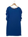 Vorschaubild 1 von Damen Blusenkleid Gr. 40/L Blau Elegant Rüschen Tunikakleid