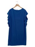 Vorschaubild 2 von Damen Blusenkleid Gr. 40/L Blau Elegant Rüschen Tunikakleid