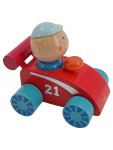 Vorschaubild 1 von Spielzeugauto Holz Rennauto Rot mit Fahrer 11 cm Kinder Spielzeug