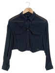 Vorschaubild 1 von Hemdbluse Damen Langarm Schwarz Größe 34
