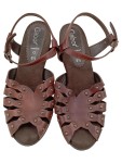Vorschaubild 2 von Sandaletten Damen Gr. 38.5 Braun Casual Klassisch Nieten Absatzschuhe