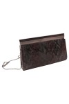 Vorschaubild 2 von Damen Clutch Elegant Grau Kunstleder Tierdruck Abendtasche Metallic-Look