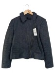 Vorschaubild 1 von Sweatjacke Damen Strukturmuster Reißverschluss Grau Gr. 40