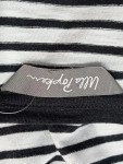 Vorschaubild 3 von Damen T-Shirt Einheitsgröße Schwarz Weiß Gestreift Casual Applikation
