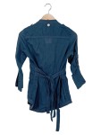 Vorschaubild 2 von Damen Hemdbluse Gr. 34/XS Blau Casual Vintage Baumwolle Langarm