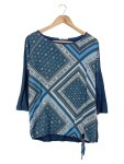 Vorschaubild 1 von Bluse Damen 3/4 Arm Gestreift Blau Gr. 38 M Baumwolle Modal
