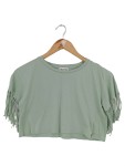Vorschaubild 1 von Top Mädchen Gr. 140 Grün Casual Fransen Kurzarm Shirt