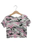 Vorschaubild 1 von A2Z Kinder T-Shirt 134 Mehrfarbig Camouflage Cropped Kurzarm Top